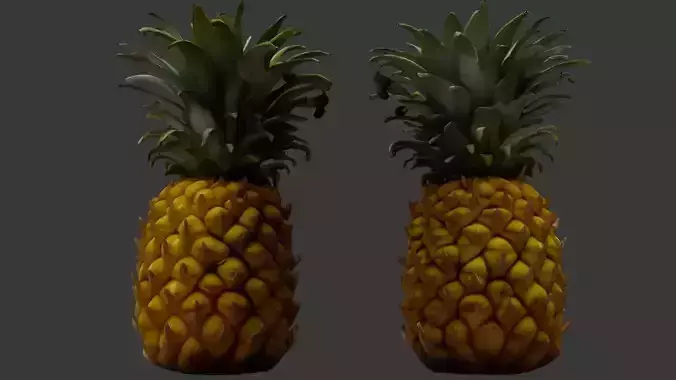Pineapple  Low-poly 3D model