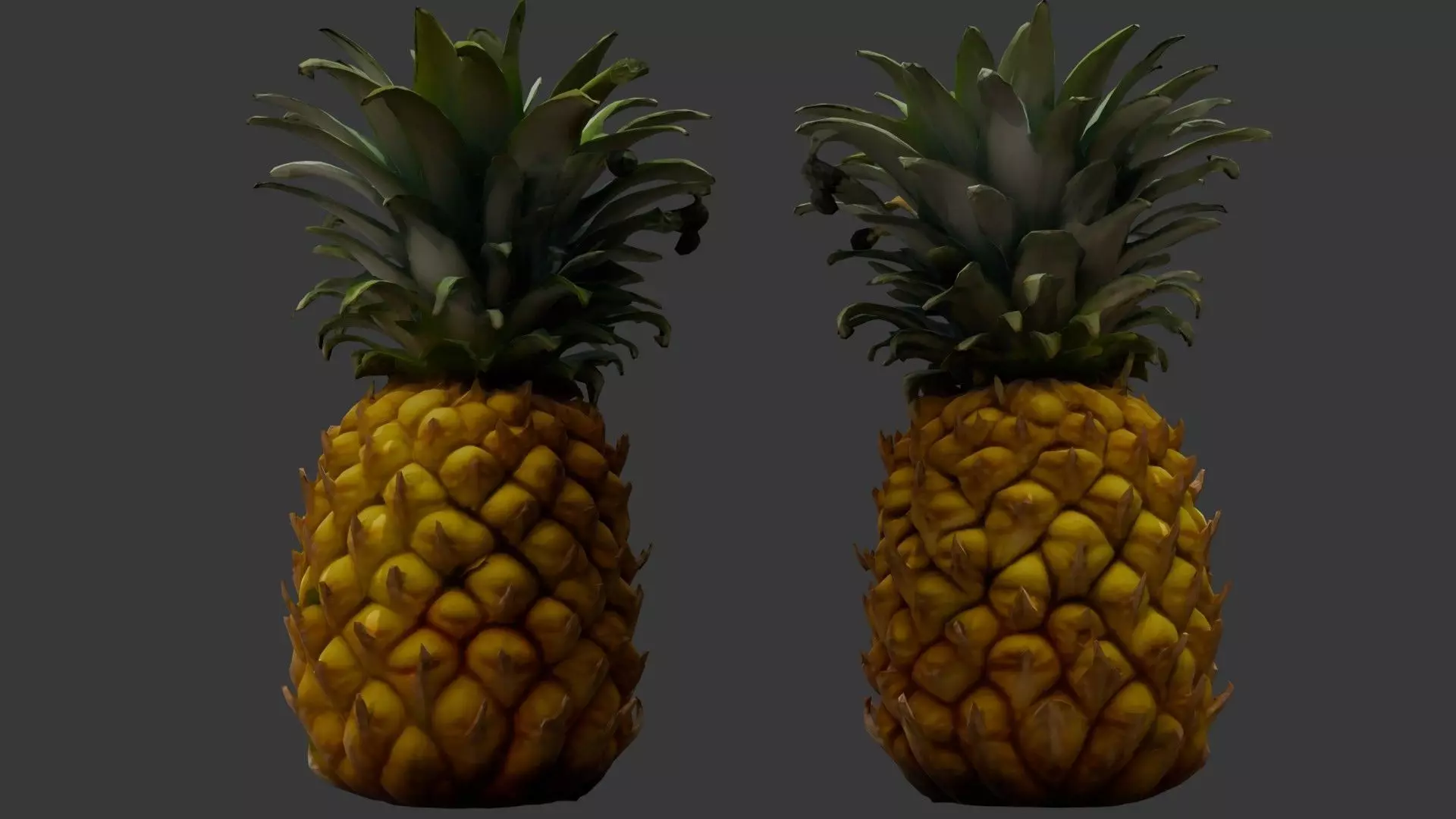Pineapple  Low-poly 3D model_0