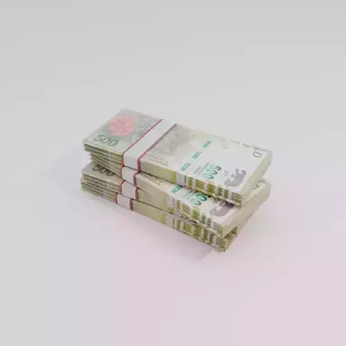 500 Argentine Peso Currency Low-poly 3D model