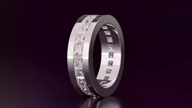 princess cut eternity ring N02 52EU size