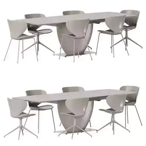 Boconcept - Hamilton chair Fiorentina table set 01 3D model