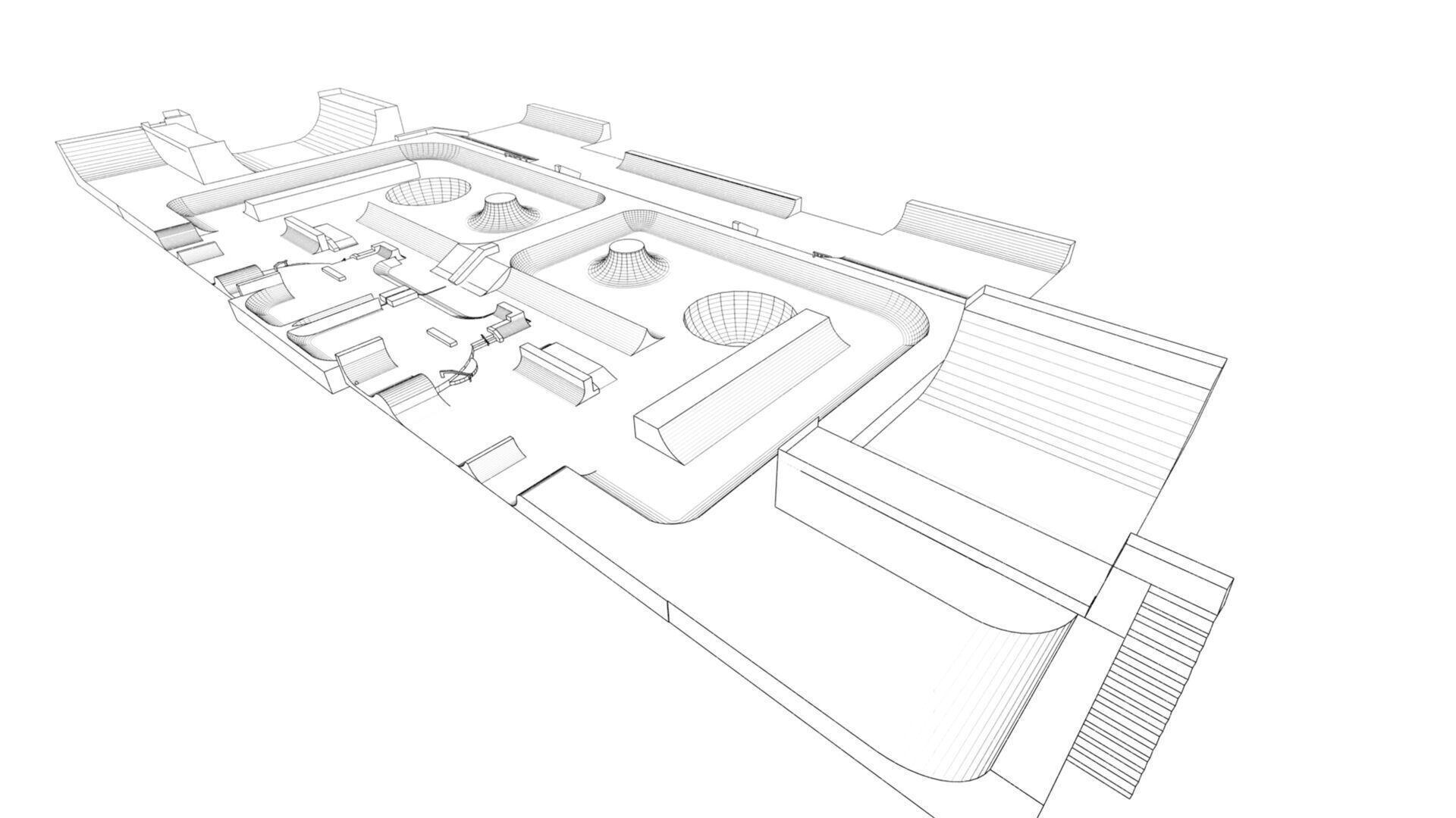 Skatepark-Skate Park PACK 3D model_8