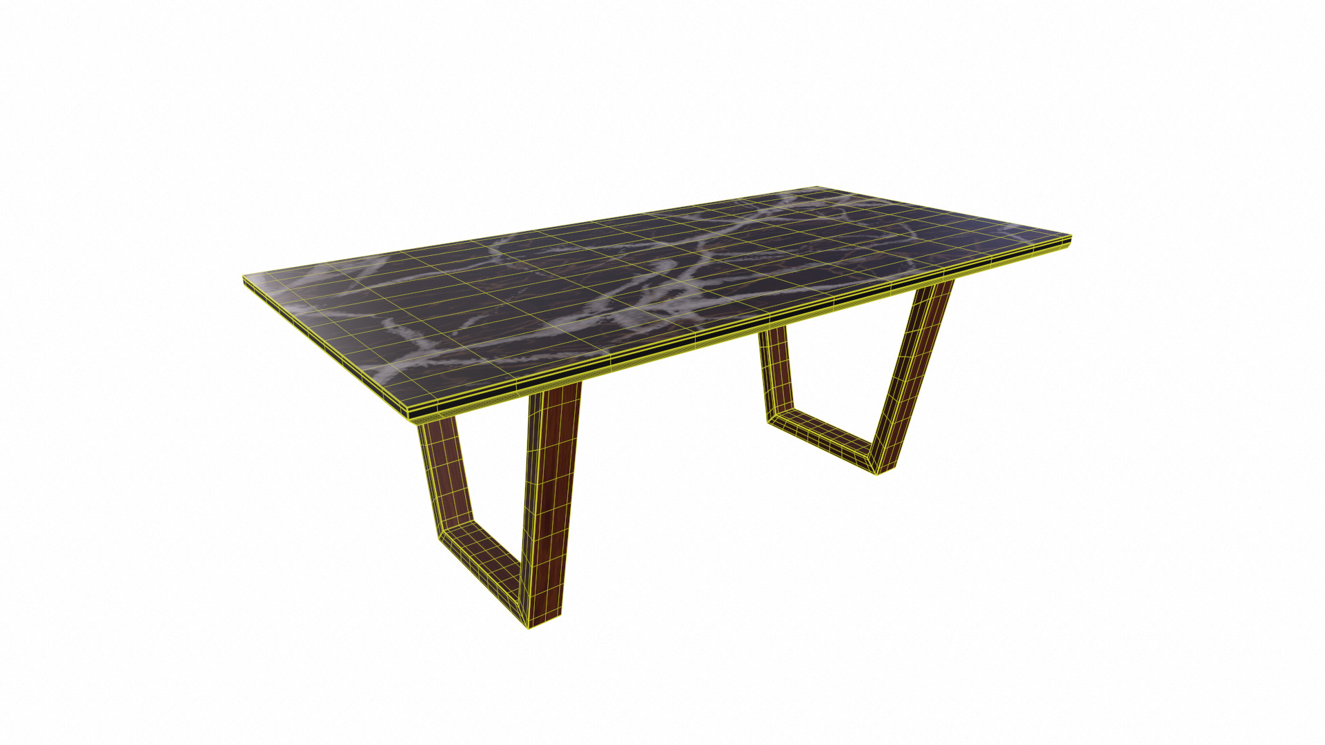 Black porcelain Marble Top Table Low-poly 3D model_6
