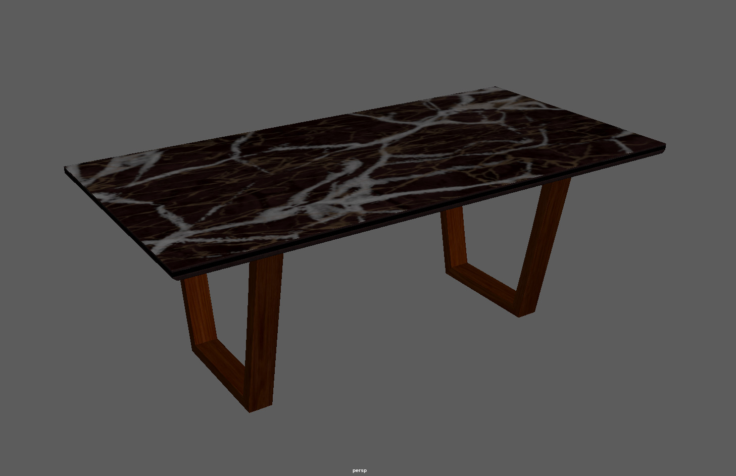 Black porcelain Marble Top Table Low-poly 3D model_7