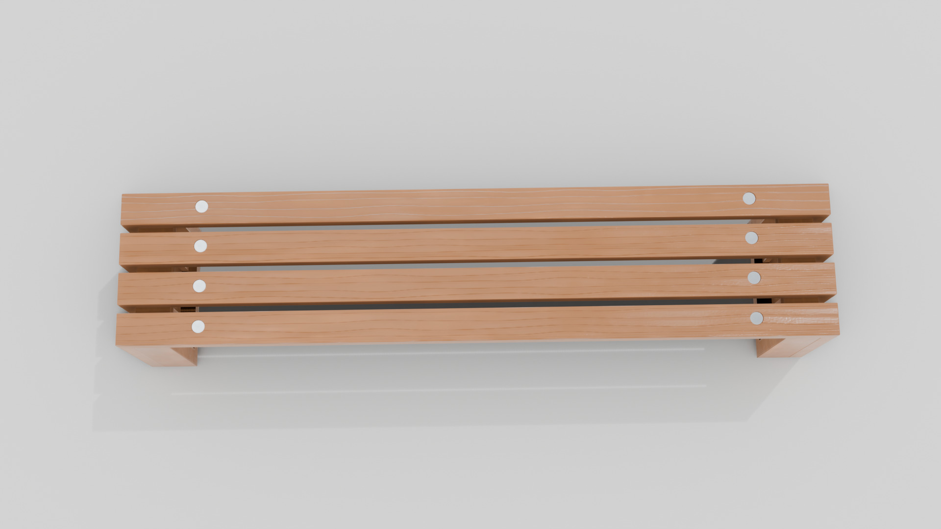 Outdoor Wooden Bench 3 Low-poly 3D model_3