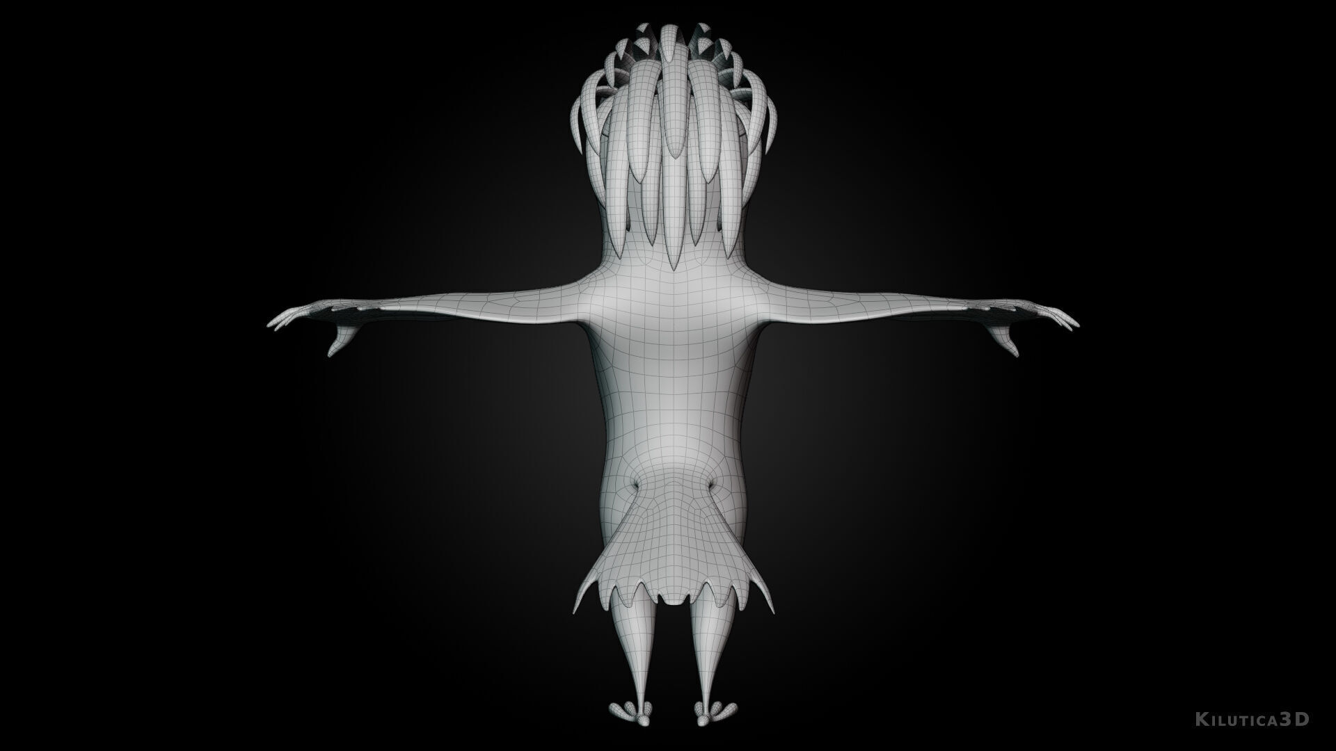 Chibi Cockatoo - 3D White - Rigged Cartoon Bird Low-poly 3D model_12