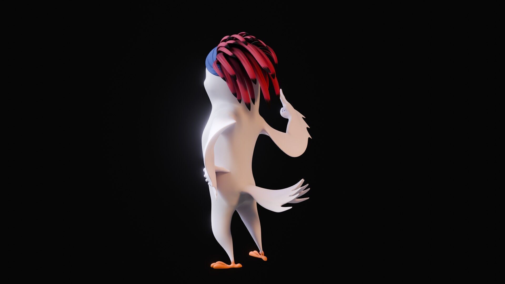 Chibi Cockatoo - 3D White - Rigged Cartoon Bird Low-poly 3D model_31