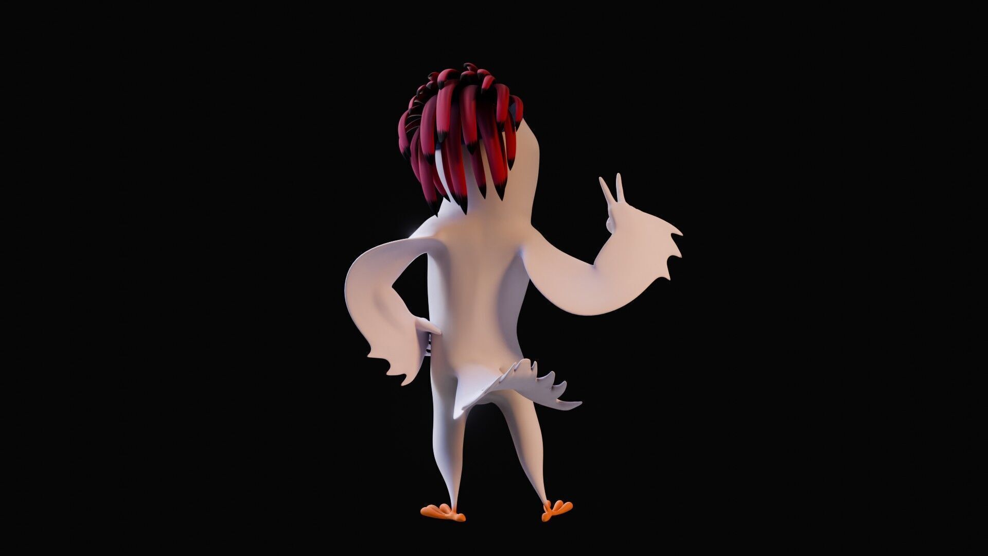 Chibi Cockatoo - 3D White - Rigged Cartoon Bird Low-poly 3D model_28