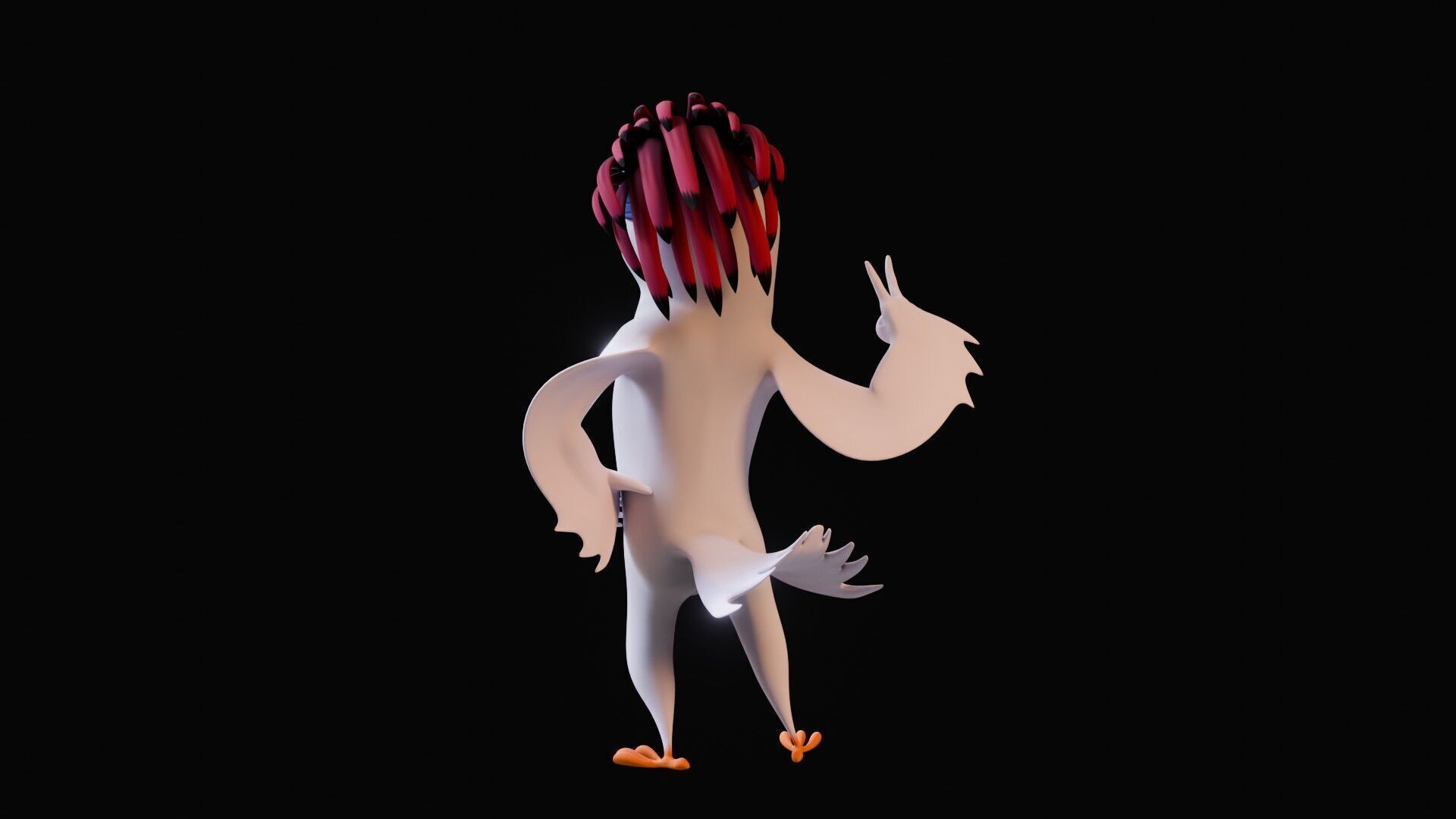 Chibi Cockatoo - 3D White - Rigged Cartoon Bird Low-poly 3D model_29