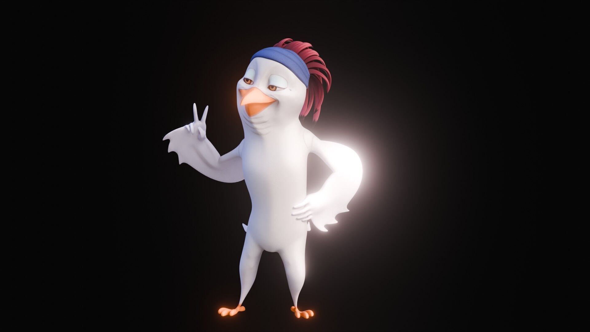 Chibi Cockatoo - 3D White - Rigged Cartoon Bird Low-poly 3D model_39