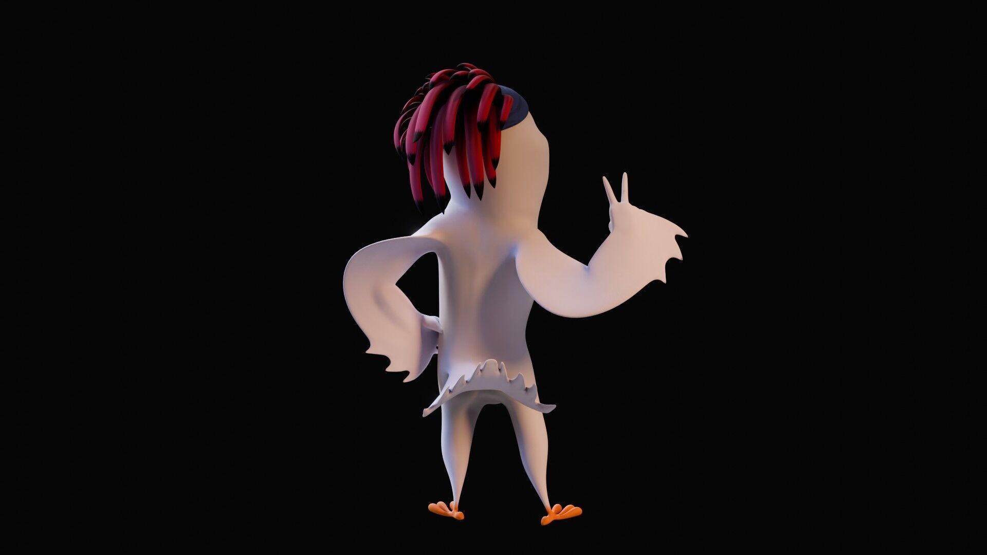 Chibi Cockatoo - 3D White - Rigged Cartoon Bird Low-poly 3D model_27