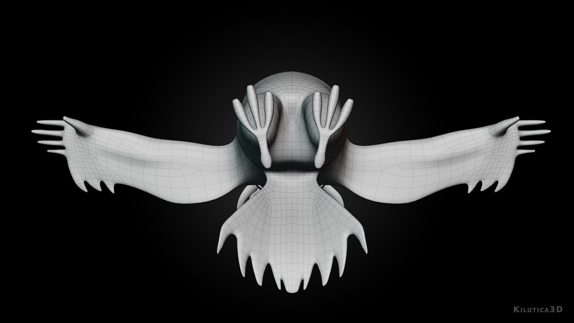 Chibi Cockatoo - 3D White - Rigged Cartoon Bird Low-poly 3D model_14