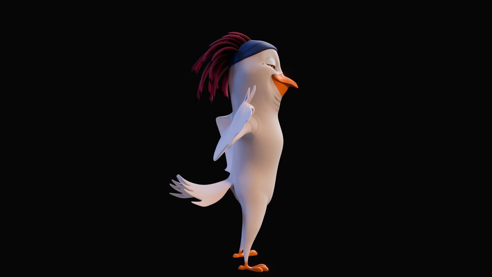 Chibi Cockatoo - 3D White - Rigged Cartoon Bird Low-poly 3D model_22