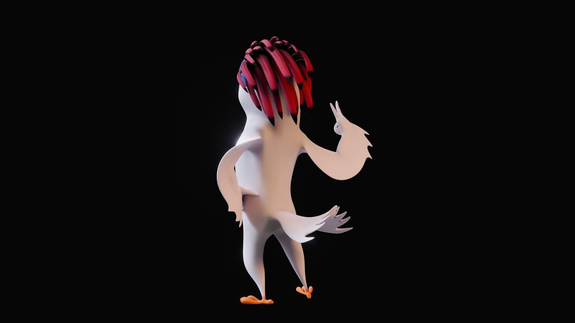 Chibi Cockatoo - 3D White - Rigged Cartoon Bird Low-poly 3D model_30