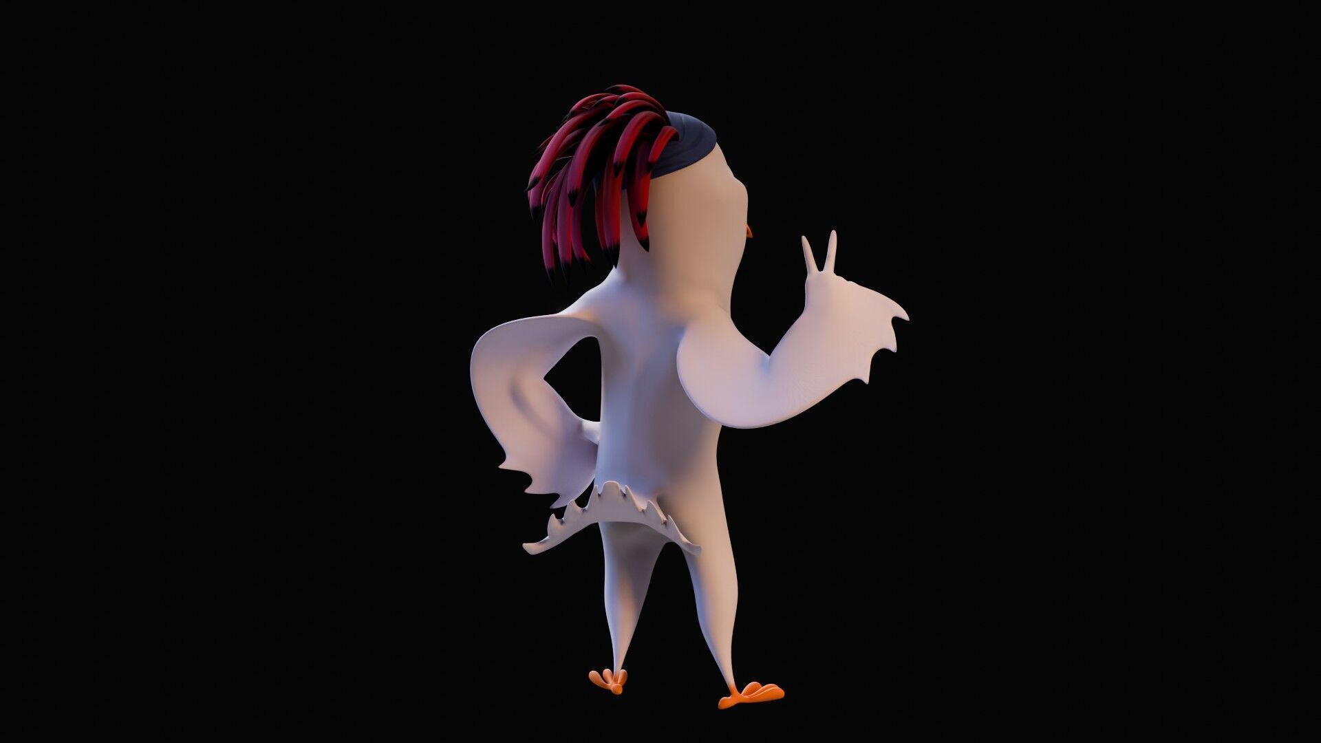 Chibi Cockatoo - 3D White - Rigged Cartoon Bird Low-poly 3D model_26