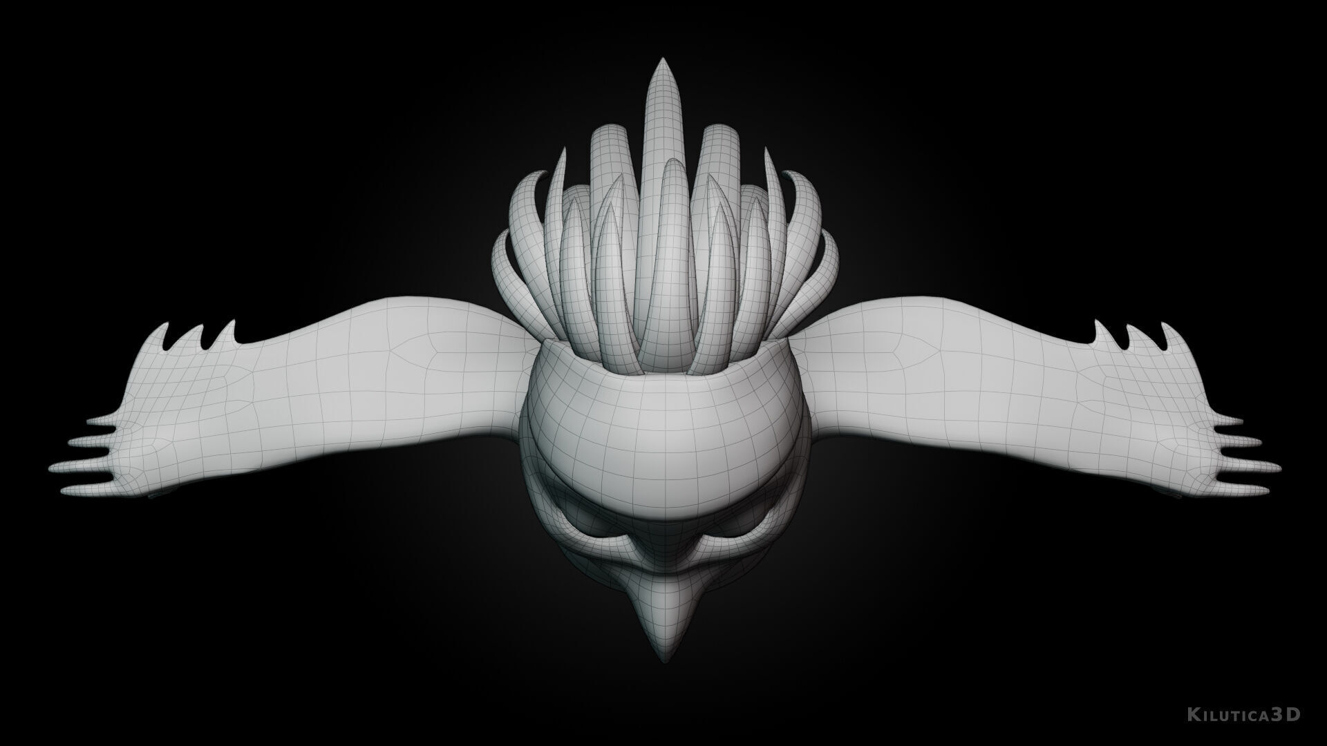 Chibi Cockatoo - 3D White - Rigged Cartoon Bird Low-poly 3D model_13