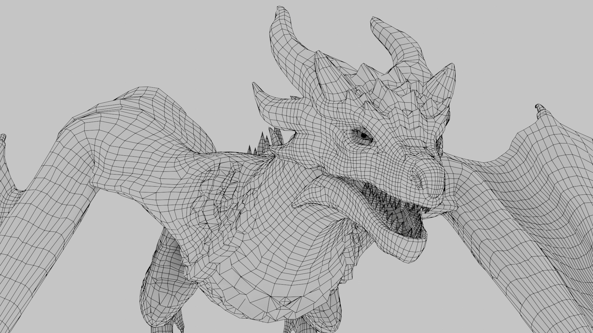 Green Wyvern Dragon Low-poly 3D model_10