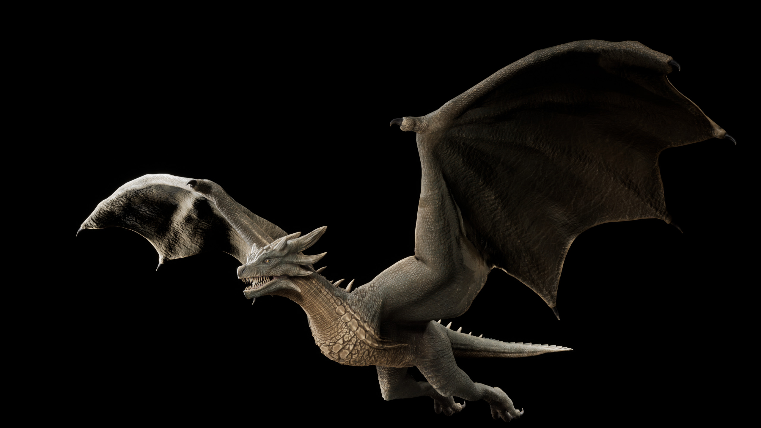 Green Wyvern Dragon Low-poly 3D model_6