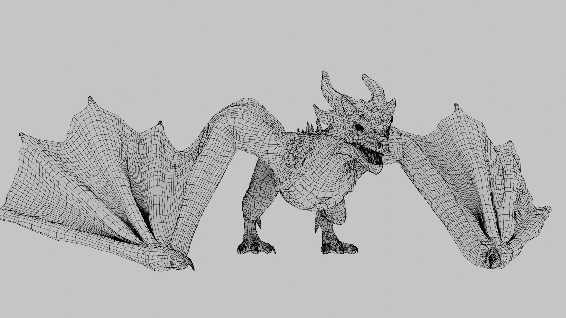 Green Wyvern Dragon Low-poly 3D model_9