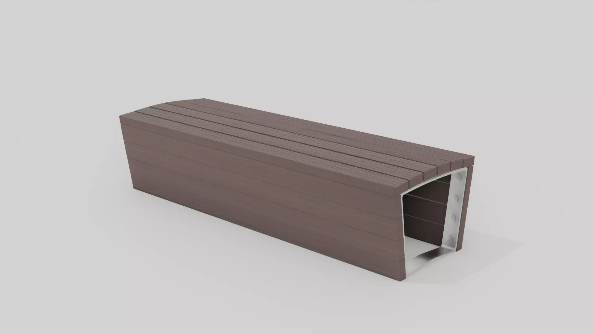 Outdoor Wooden Bench 6 Low-poly 3D model_0