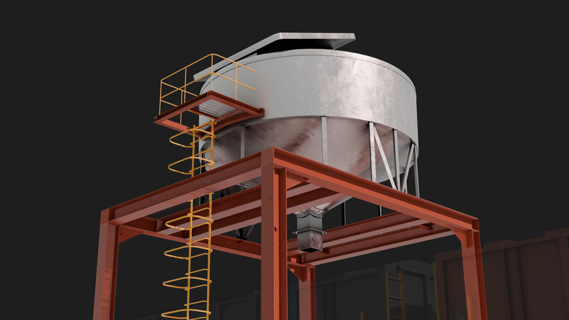 Indudtsrial Plant Grain Silo 3D Model Of Granery 3D model_11
