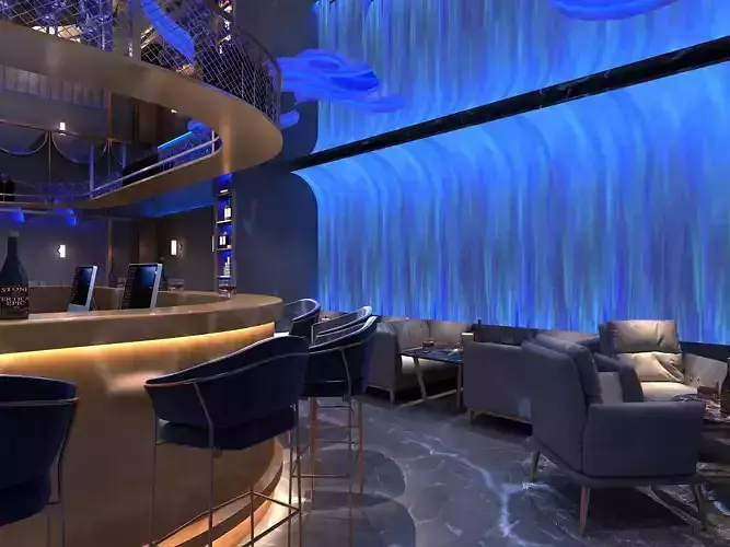 nightclub interior of with neon lights 