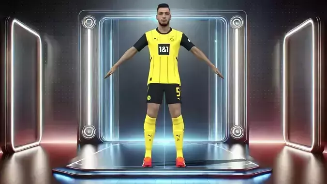 3D Rigged Ramy Bensebaini Dortmund 2025