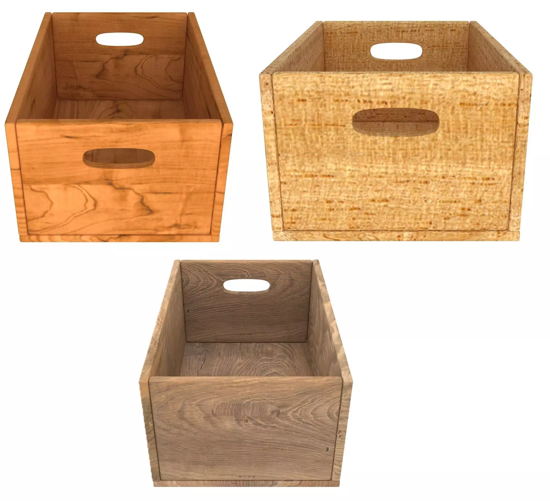 Wooden Box Collection 3D model_0