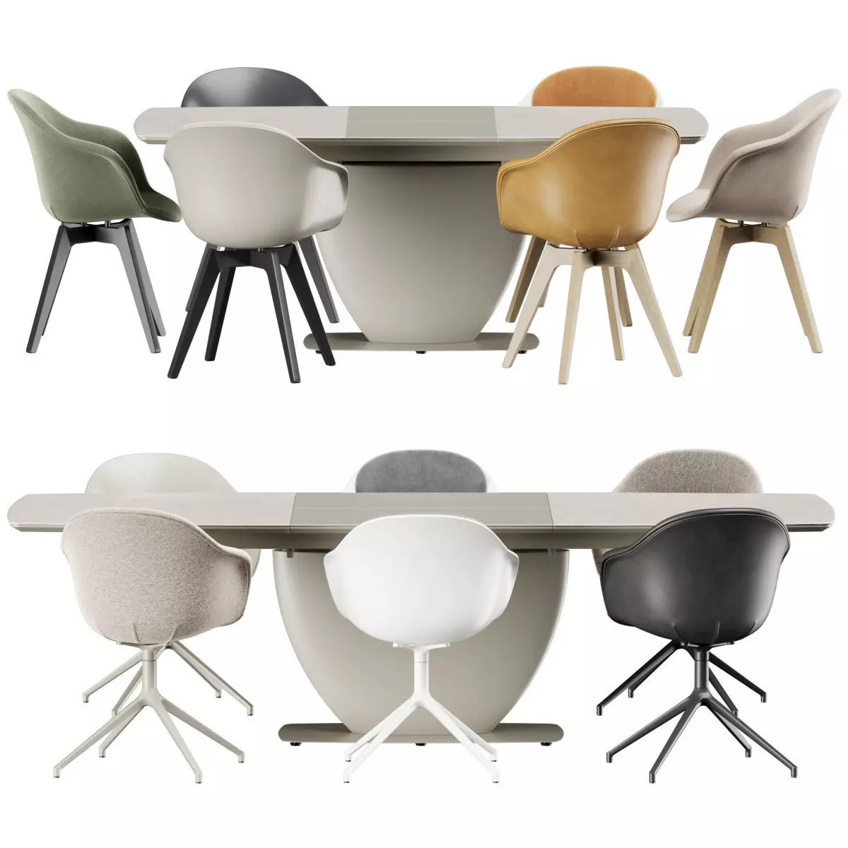 Boconcept - Fiorentina table Adelaide chair set 01 3D model