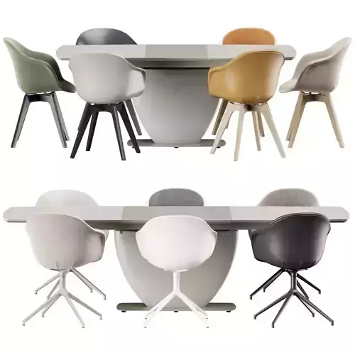 Boconcept - Fiorentina table Adelaide chair set 01 3D model