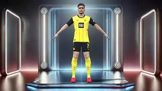 3D Rigged Giovanni Reyna Dortmund 2025 Low-poly 3D model