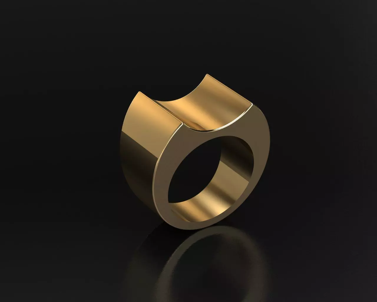 Modern Minimalist Signet Ring Jewelry 3D Model Free 3D print model