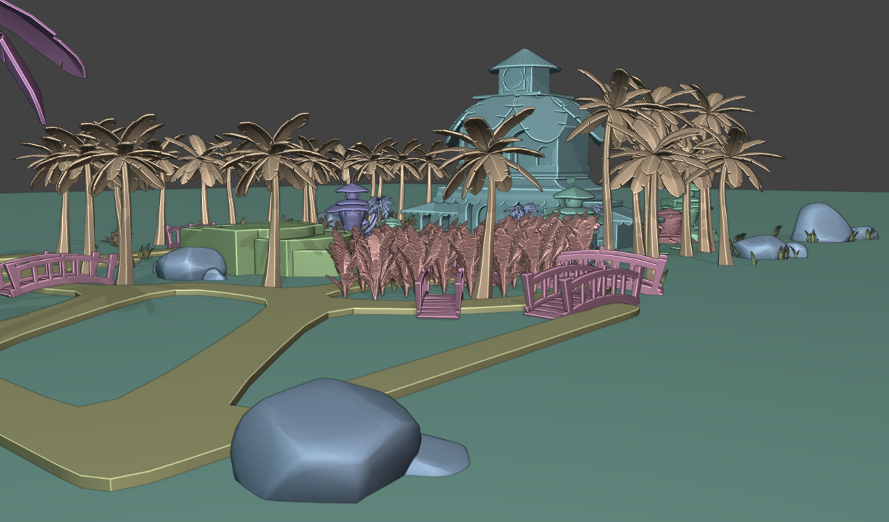 Coco Oasis Village  Stylized 3D Environment Pack Low-poly 3D model_8