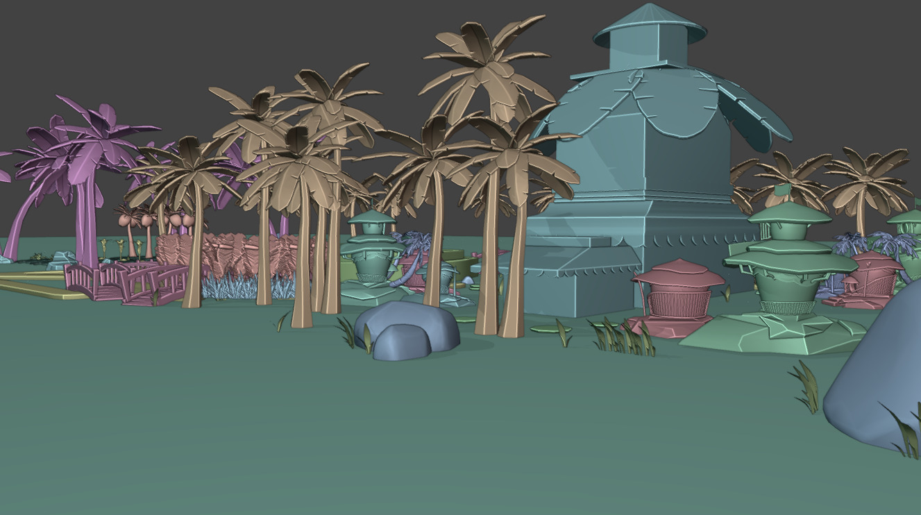 Coco Oasis Village  Stylized 3D Environment Pack Low-poly 3D model_10