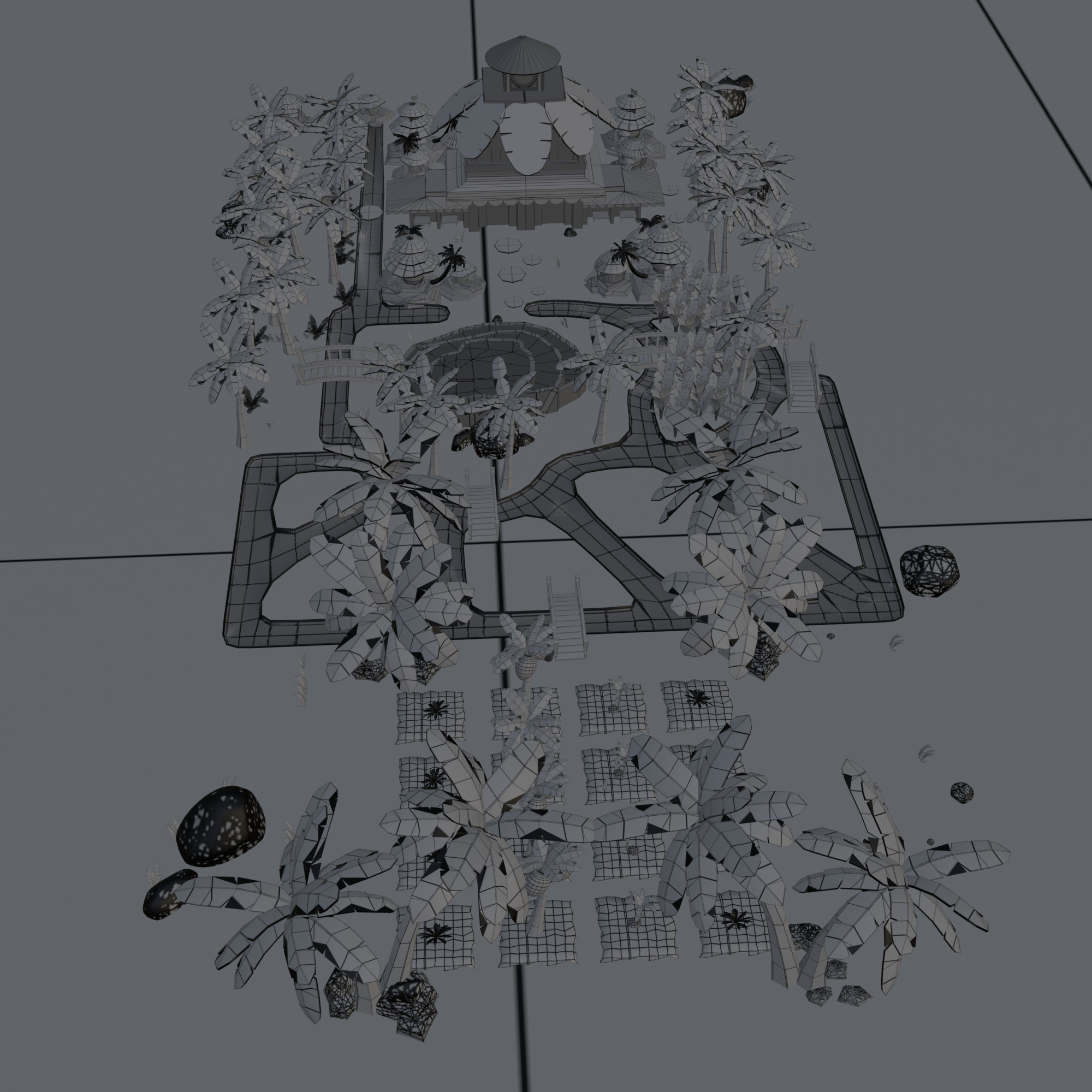 Coco Oasis Village  Stylized 3D Environment Pack Low-poly 3D model_6