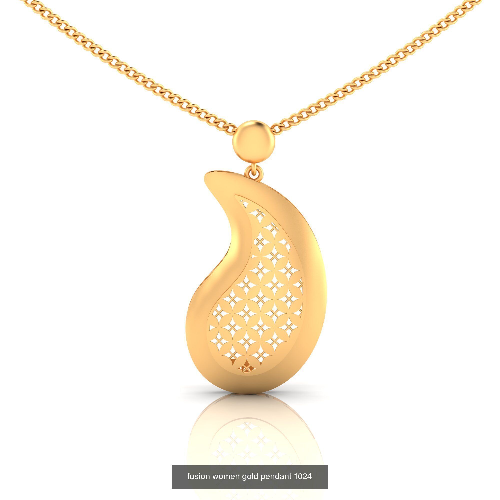 Pack of 32 gold fusion pendants for women 3D Model Collection_82