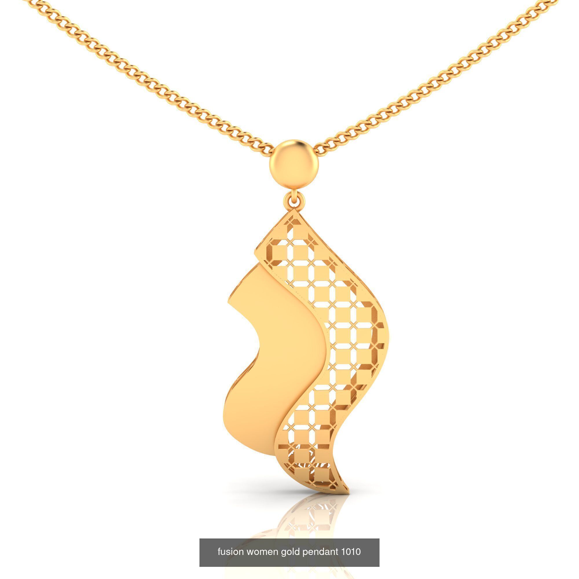 Pack of 32 gold fusion pendants for women 3D Model Collection_54