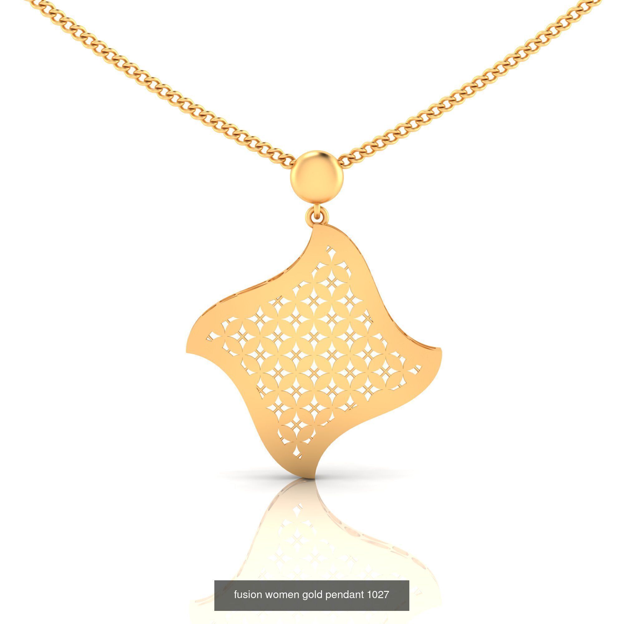 Pack of 32 gold fusion pendants for women 3D Model Collection_88