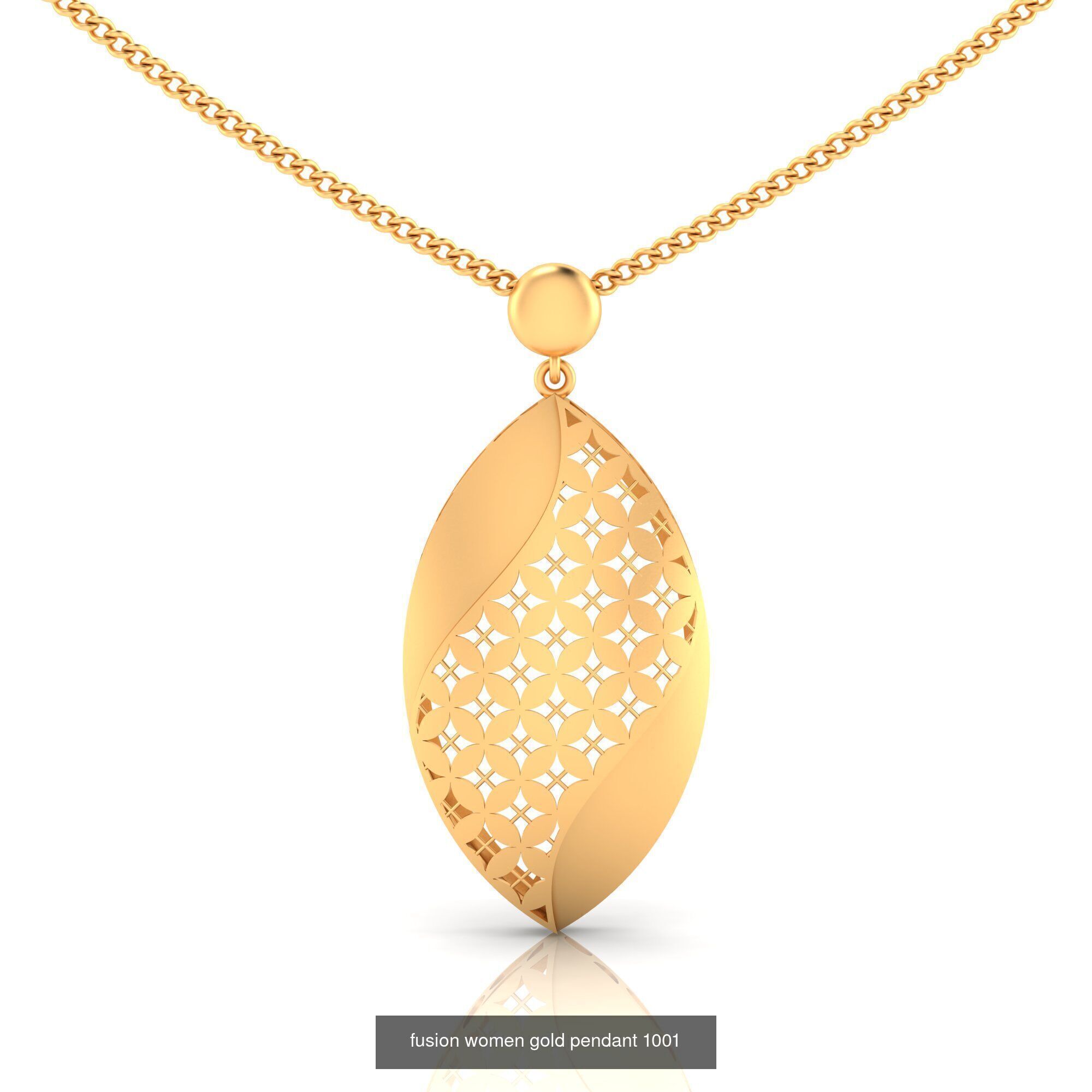 Pack of 32 gold fusion pendants for women 3D Model Collection_36