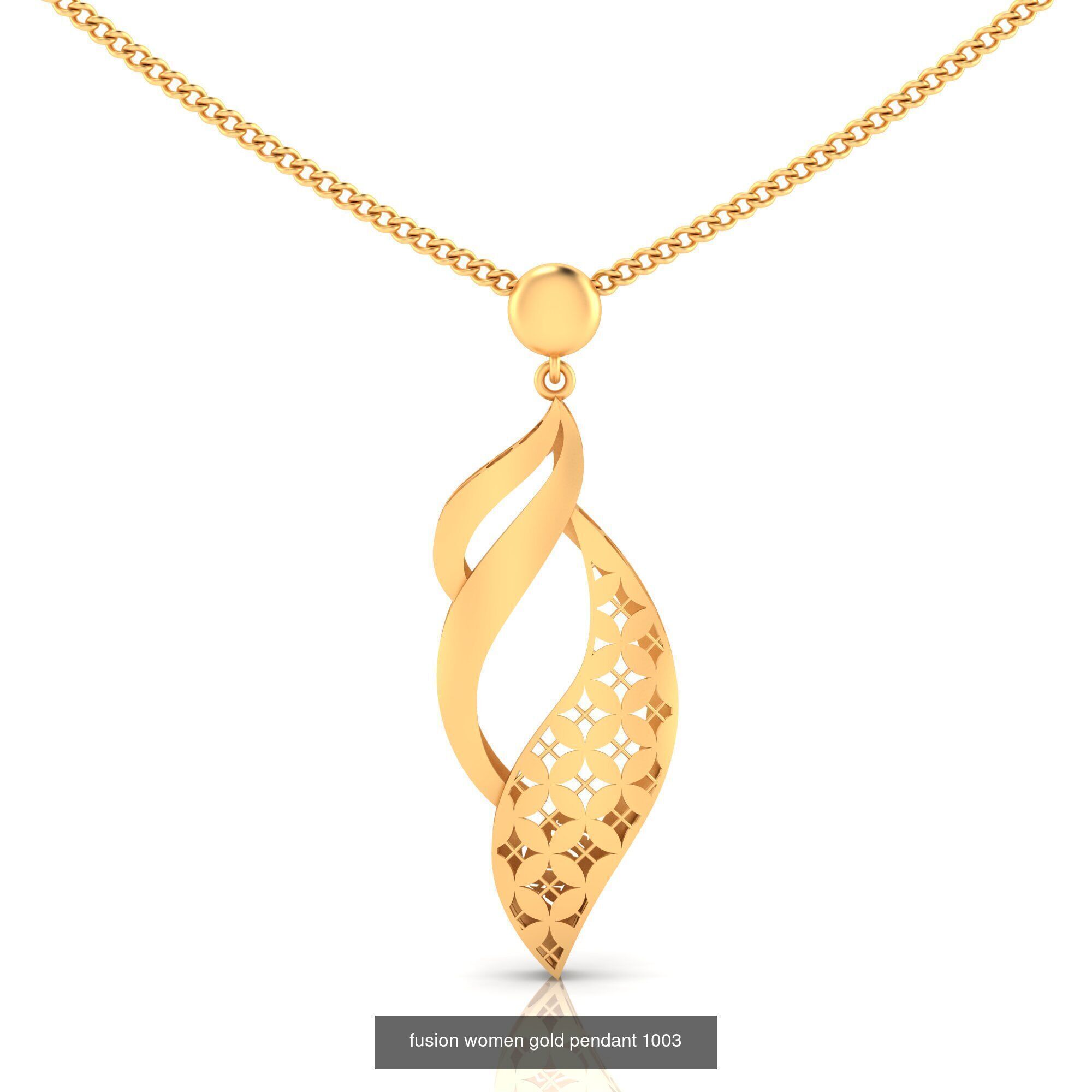 Pack of 32 gold fusion pendants for women 3D Model Collection_40