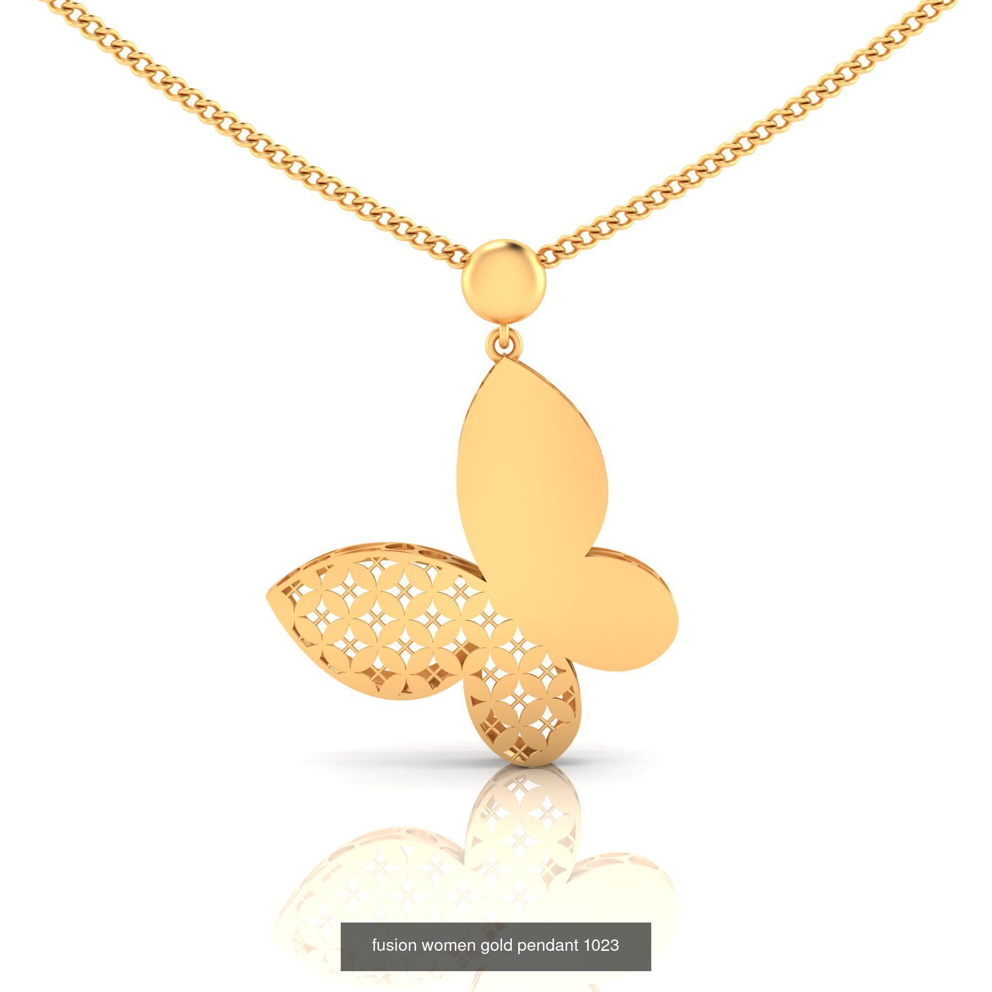 Pack of 32 gold fusion pendants for women 3D Model Collection_80