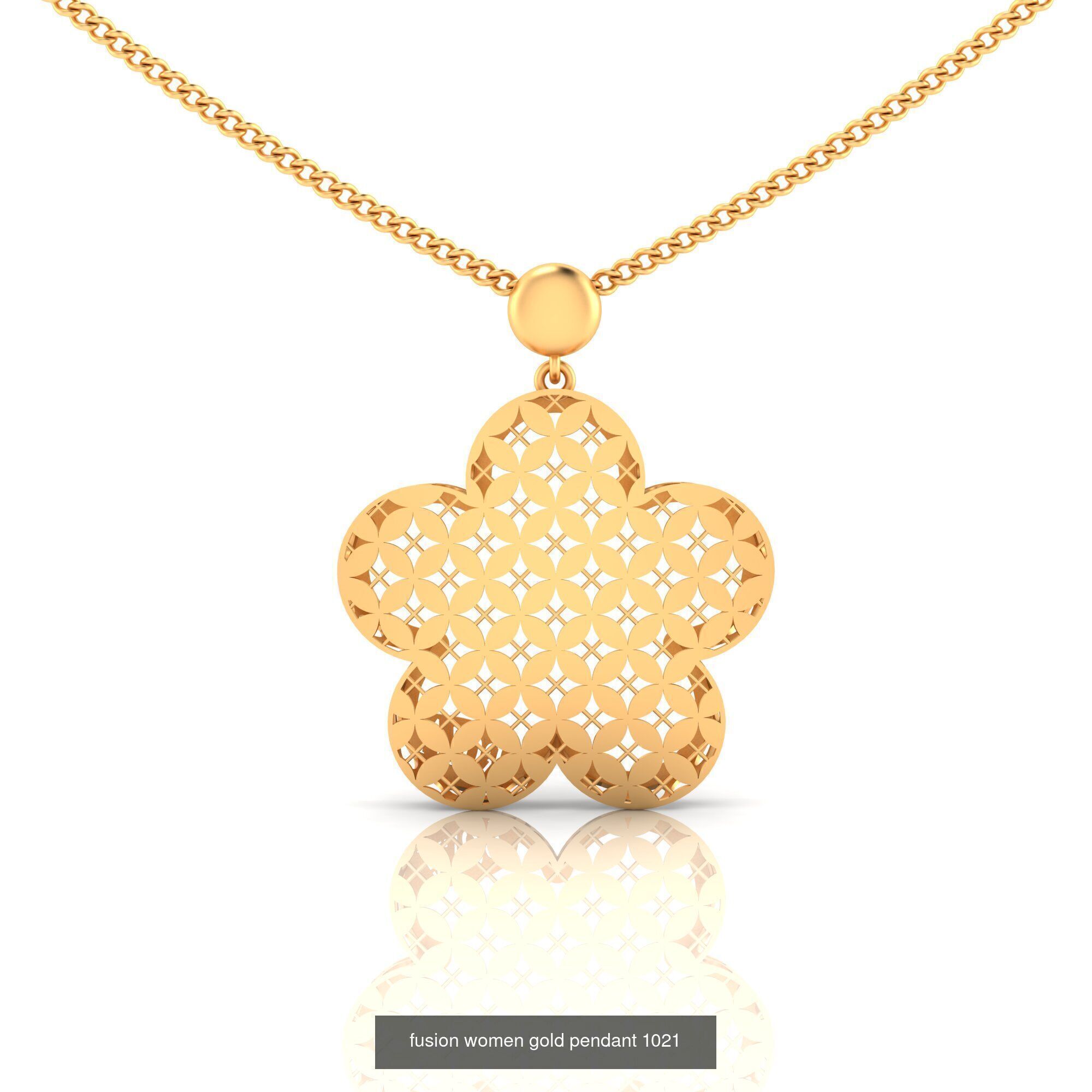 Pack of 32 gold fusion pendants for women 3D Model Collection_76