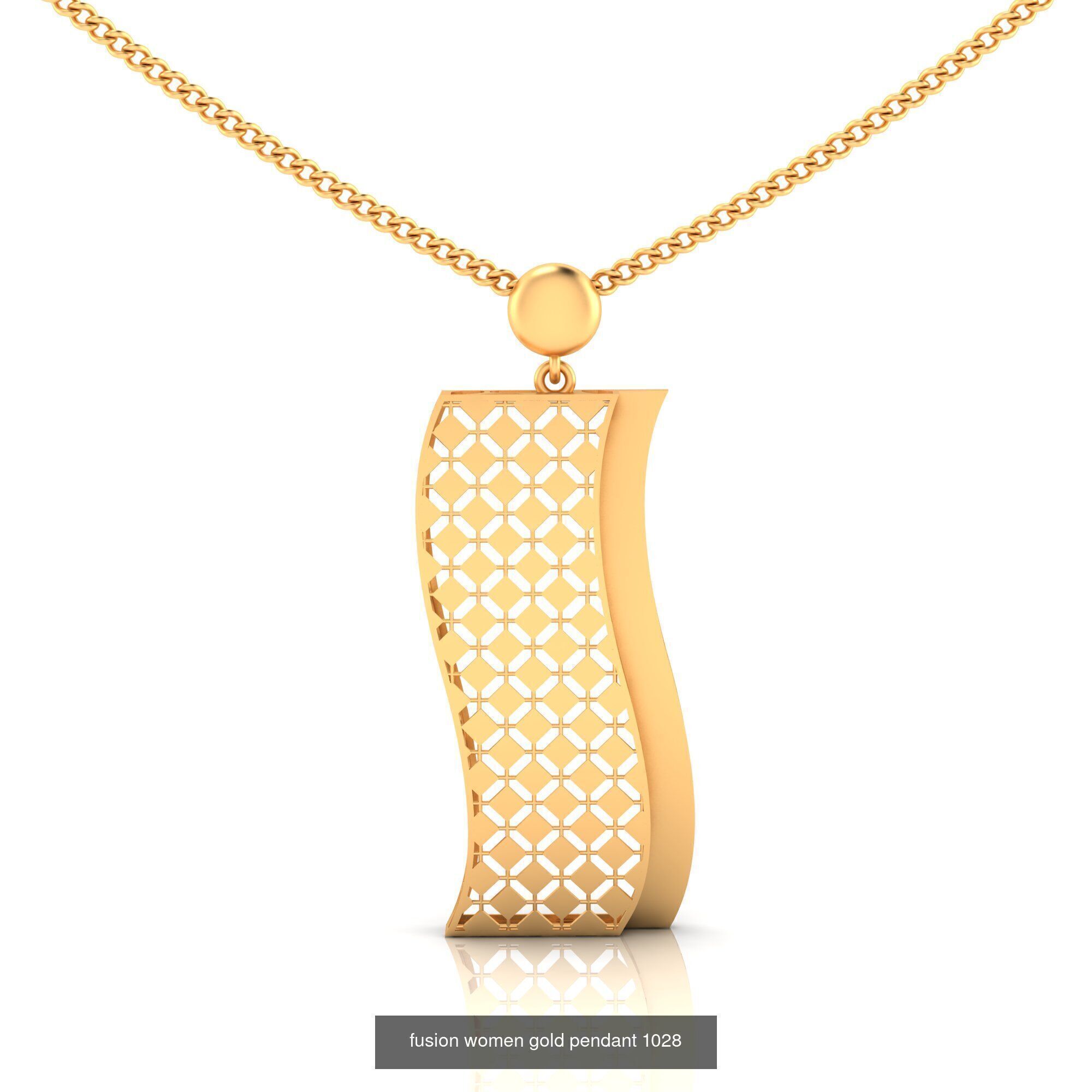 Pack of 32 gold fusion pendants for women 3D Model Collection_90