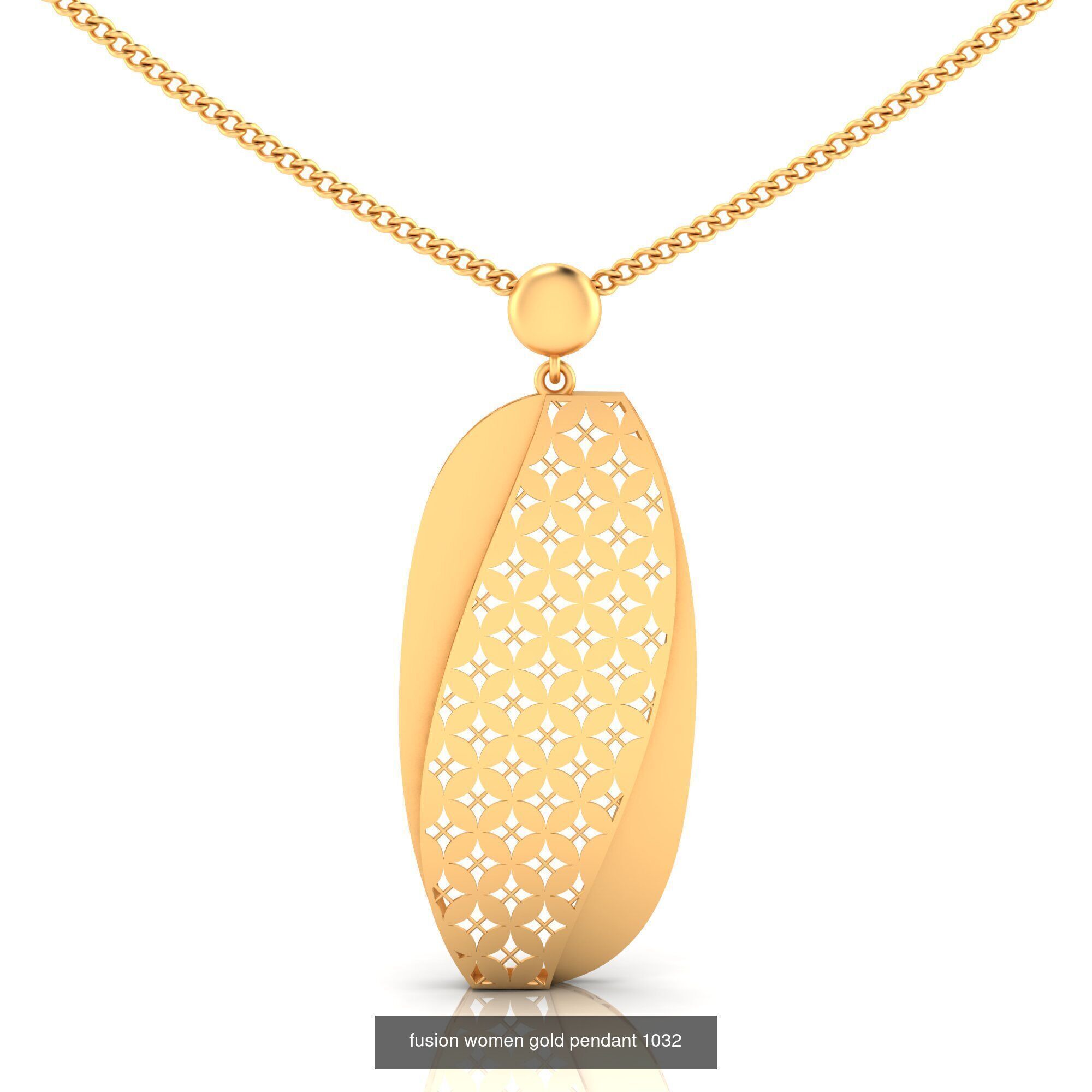 Pack of 32 gold fusion pendants for women 3D Model Collection_98