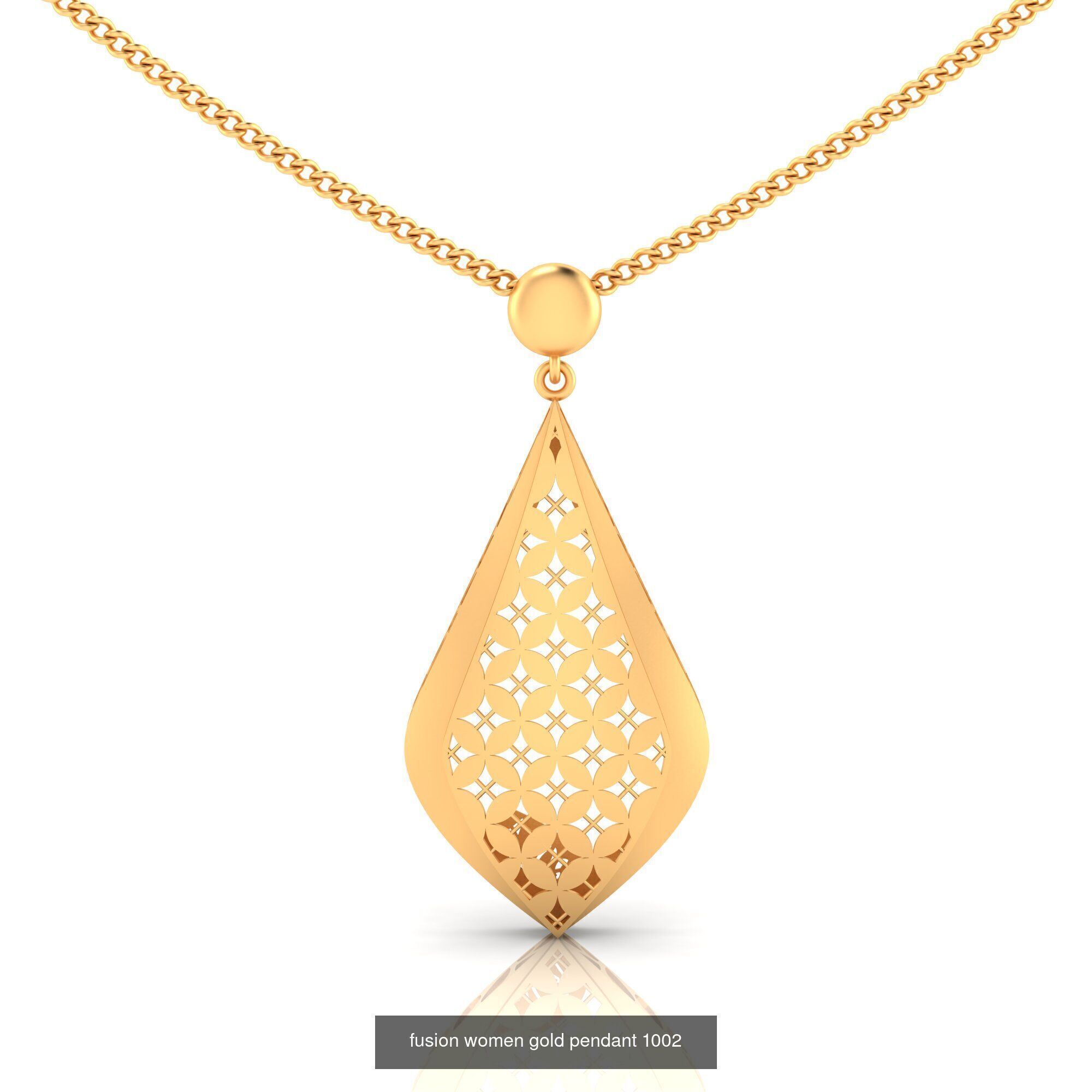 Pack of 32 gold fusion pendants for women 3D Model Collection_38