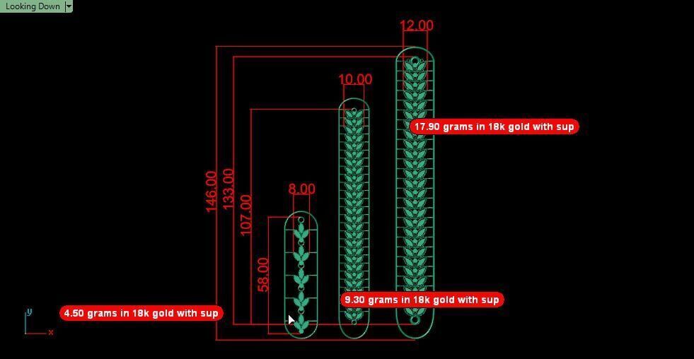 Marquise base chains 3D print model_5