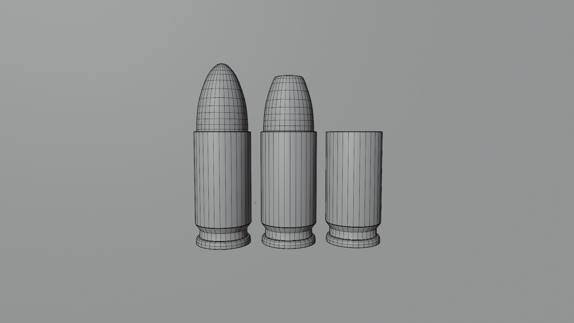Bullets 3D Model Hollow Point FMJ and Fired 3D model_2