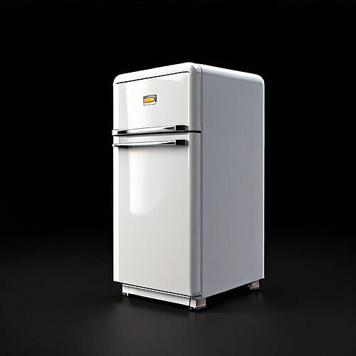 Retro White Refrigerator 3D Model Classic Stylized Kitchen Prop Low-poly 3D model