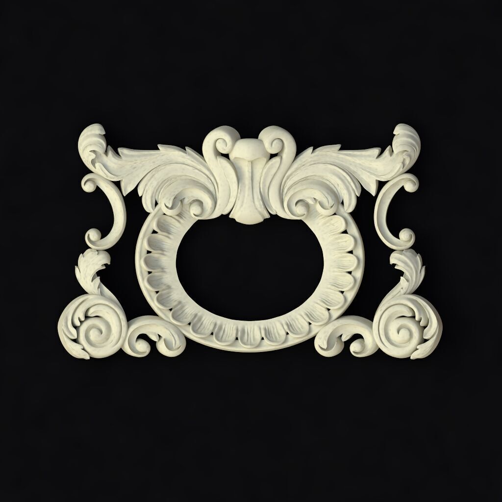 Central decor ornament for furniture 3D model_1