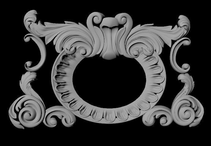 Central decor ornament for furniture 3D model_2
